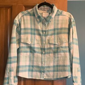 American Eagle green plaid shirt